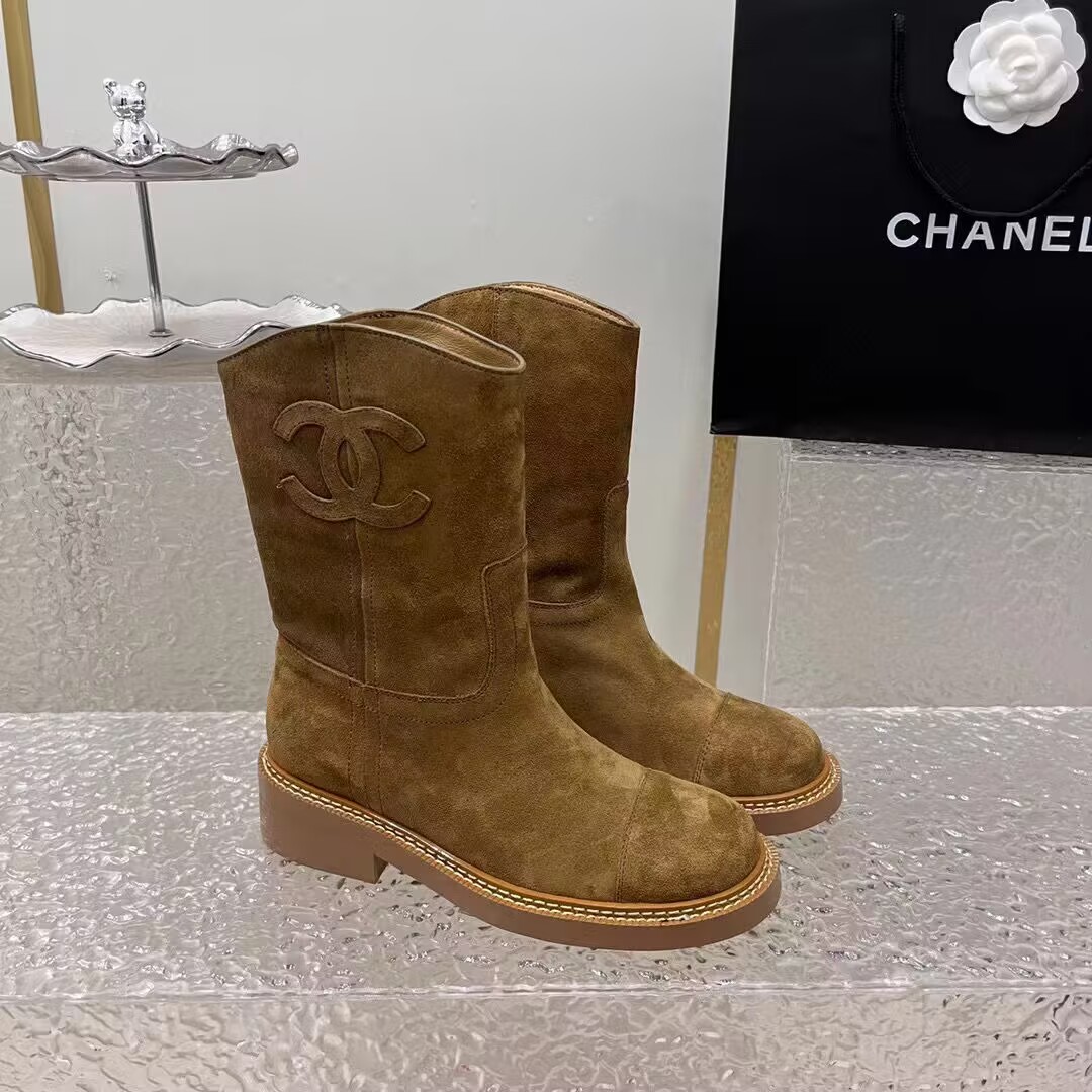 Chanel boots with suede