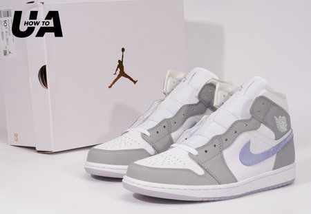 Air Jordan 1 Mid Wolf Grey Aluminum BQ6472-105 SIZE: 36-46