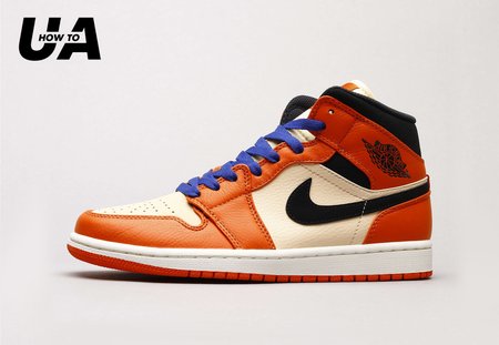 Air Jordan 1 Mid Team Orange Black 36-46