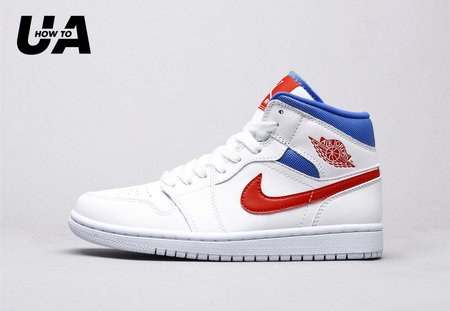 Air Jordan 1 Mid White Red Royal 36-46