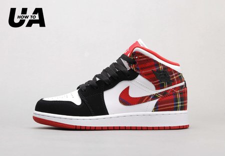 Air Jordan 1 Mid White Plaid 36-40