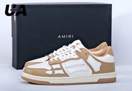 AMIRI Skel Top Low "White brown" Size 40-45