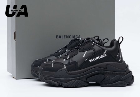 Balenciaga Triple S Allover Logo Black SIZE: 35-45