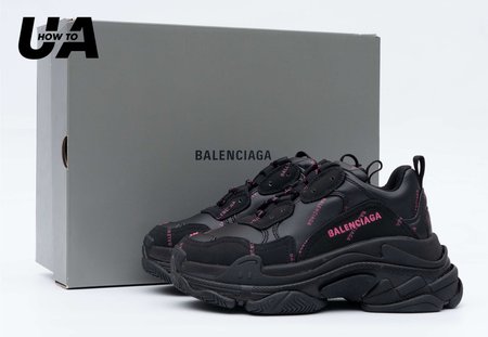 Balenciaga Triple S Allover Logo Black Pink (W) SIZE: 35-45