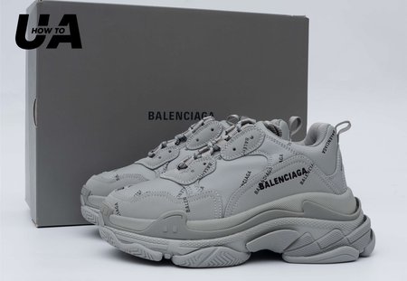 Balenciaga Triple S Allover Logo Gray SIZE: 35-45