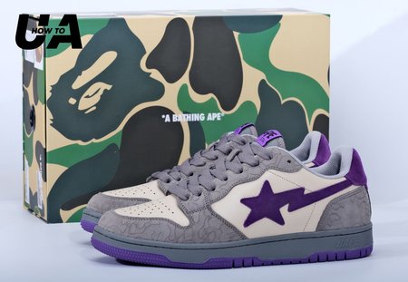 Bape Sk8 Sta Grey Purple Size 40-45