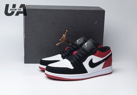 Jordan 1 Low Black Toe 553558-116 Size 36-47.5