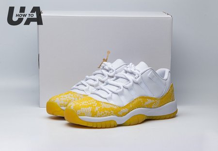 Jordan 11 Retro Low Tour Yellow Snakeskin (Women's) AH7860-107 Size 36-44.5