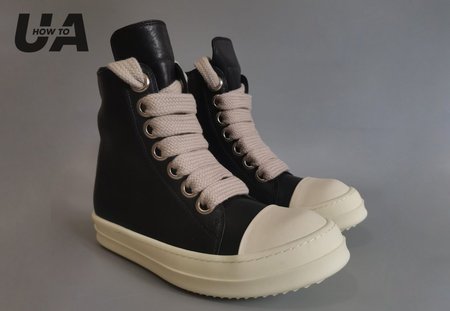 RICK OWENS Black Customized Zip Sneakers Size 35-45